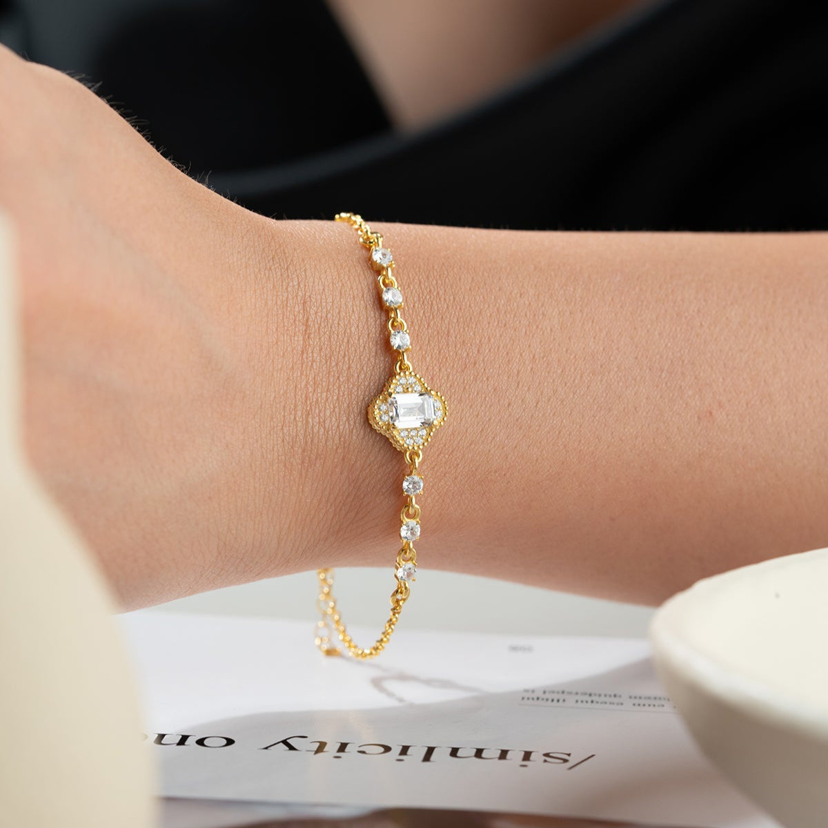 Zircon Stone 925 Sterling Silver Bracelet