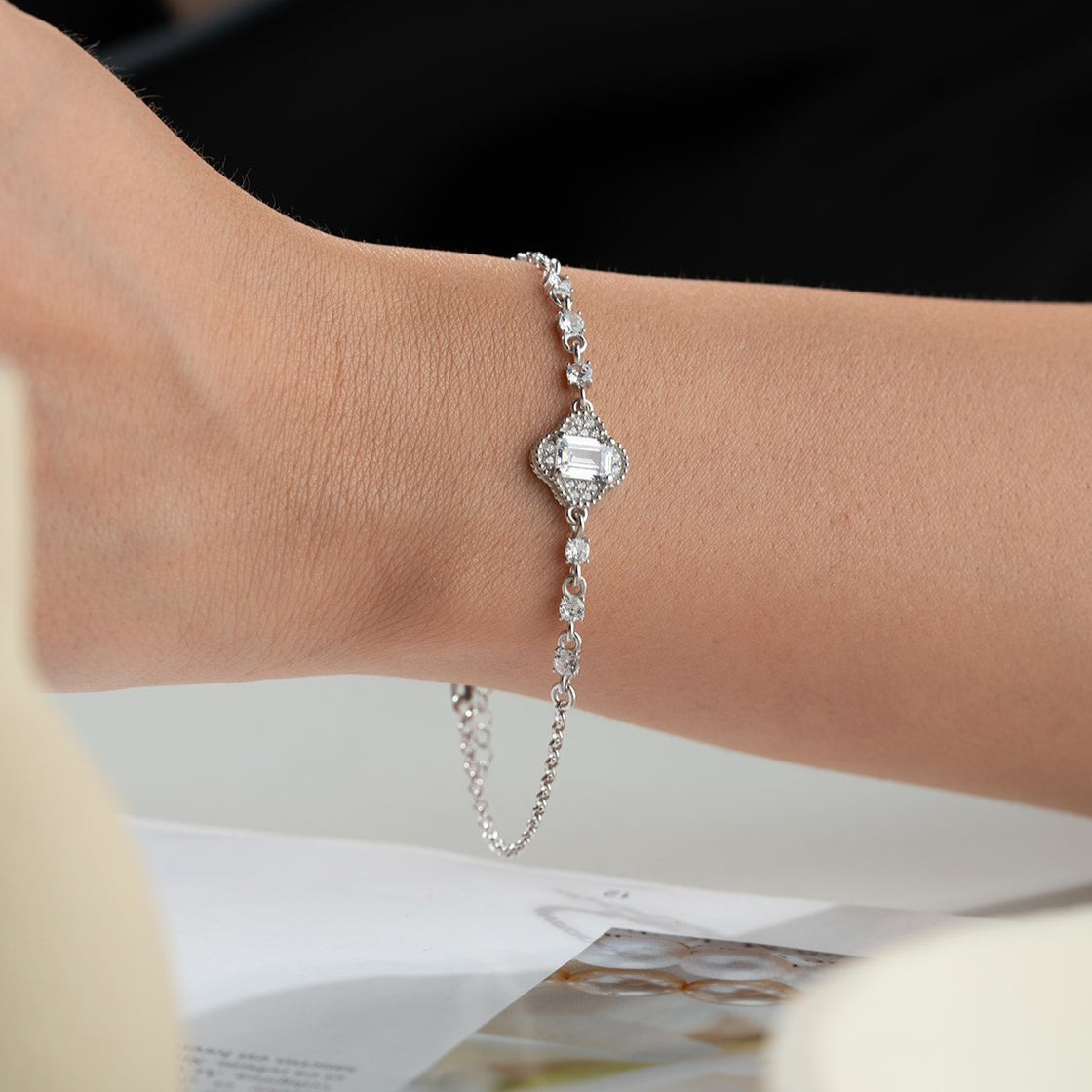 Zircon Stone 925 Sterling Silver Bracelet