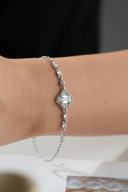 Bracelet en argent sterling en pierre de zircon 925