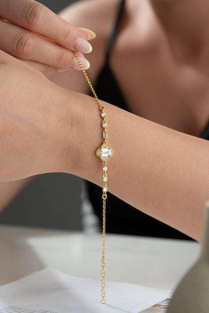 925er Silberarmband mit Zirkonsteinen