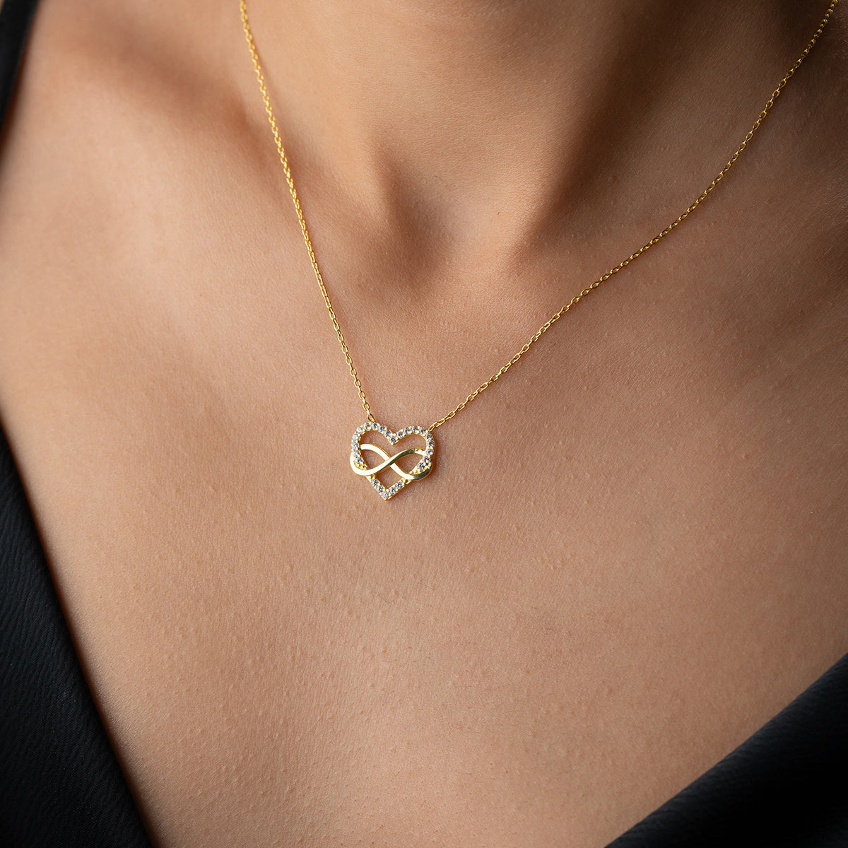 Heart & Infinity Necklace - 925 Sterling Silver