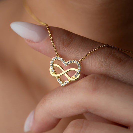 Heart & Infinity Necklace - 925 Sterling Silver