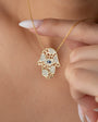 Hamsa Hand Figured Necklace - 925 Sterling Silver