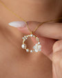 Pearl and Flower Detailed Necklace - 925 Sterling Silver