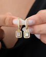 925 Sterling Silver Baguette Stone Earrings