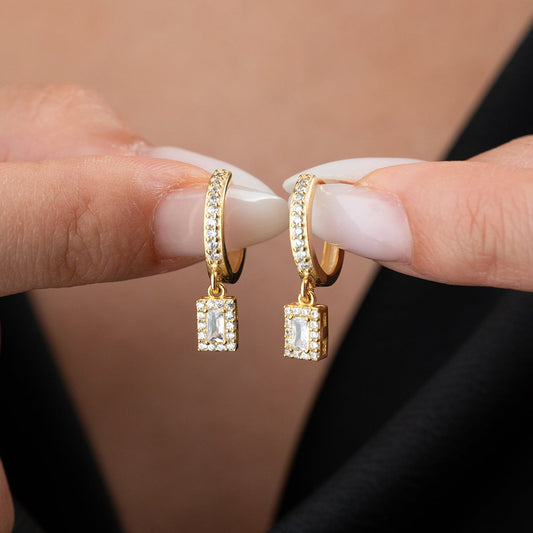 925 Ayar Gümüş Baget Taşlı Küpe