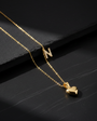 925 Sterling Silver Heart Letter Necklace