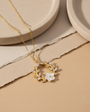 Zircon Stone Flower Necklace - 925 Sterling Silver