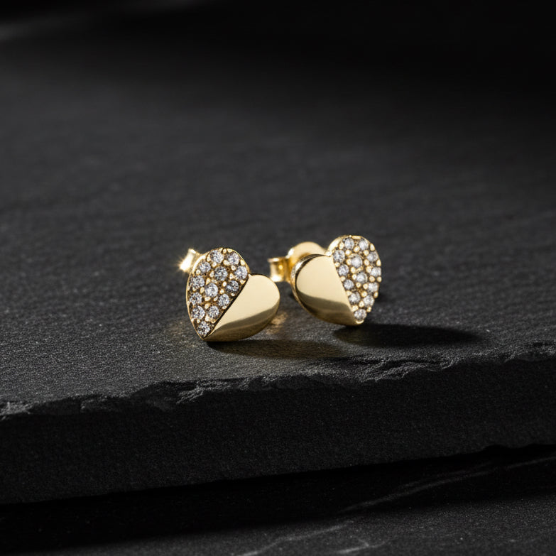 Minimal Earrings with Heart Figures