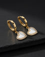 Heart Figured Stone Decorated Hoop Earrings
