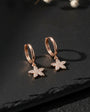 Pink Stone Flower Hoop Earrings