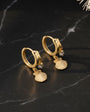 Stone Detailed Hoop Earrings with Shell Figures
