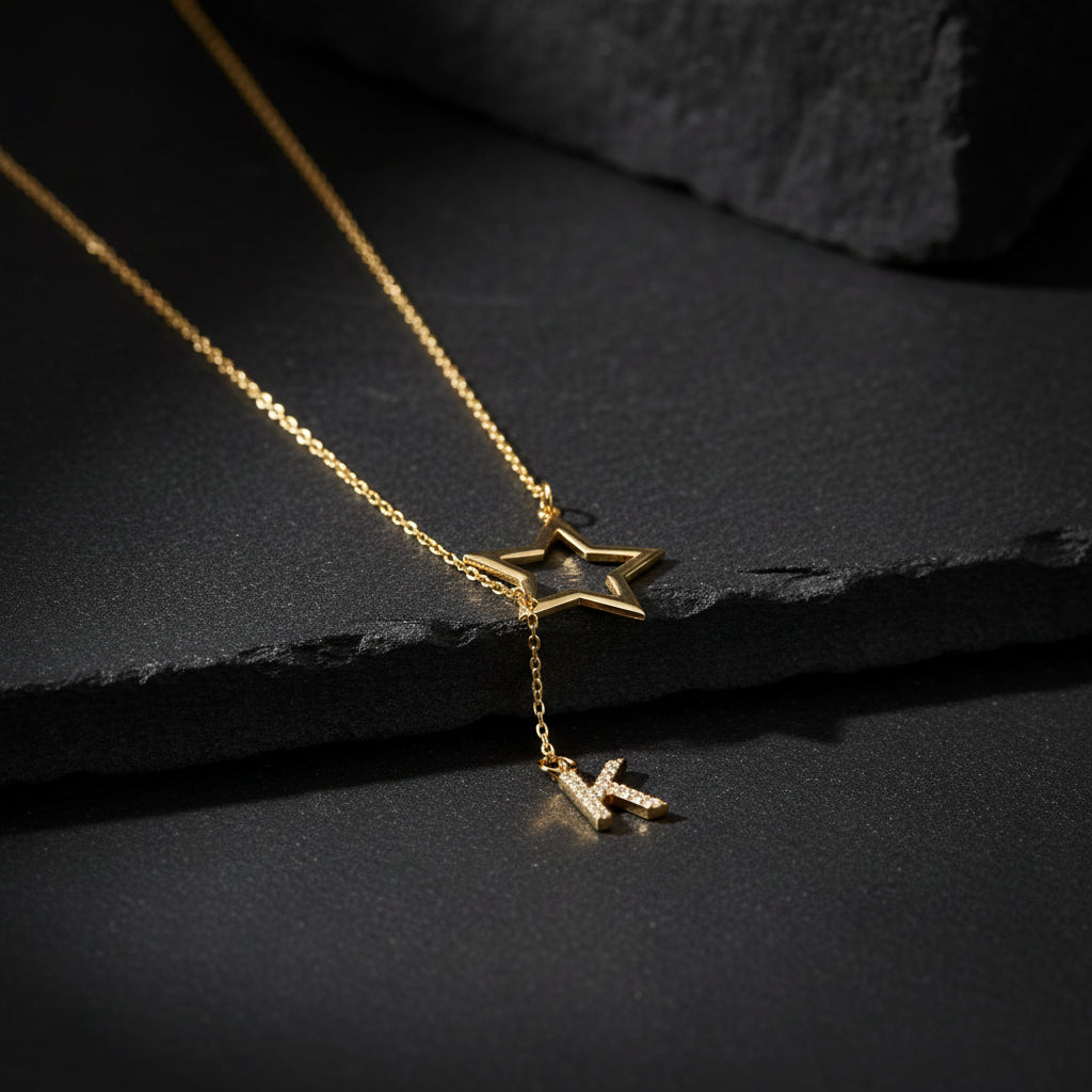 Starry Initial Star Letter Necklace