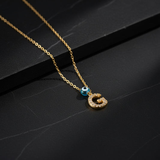 Evil Eye Initial Buchstaben Silberkette