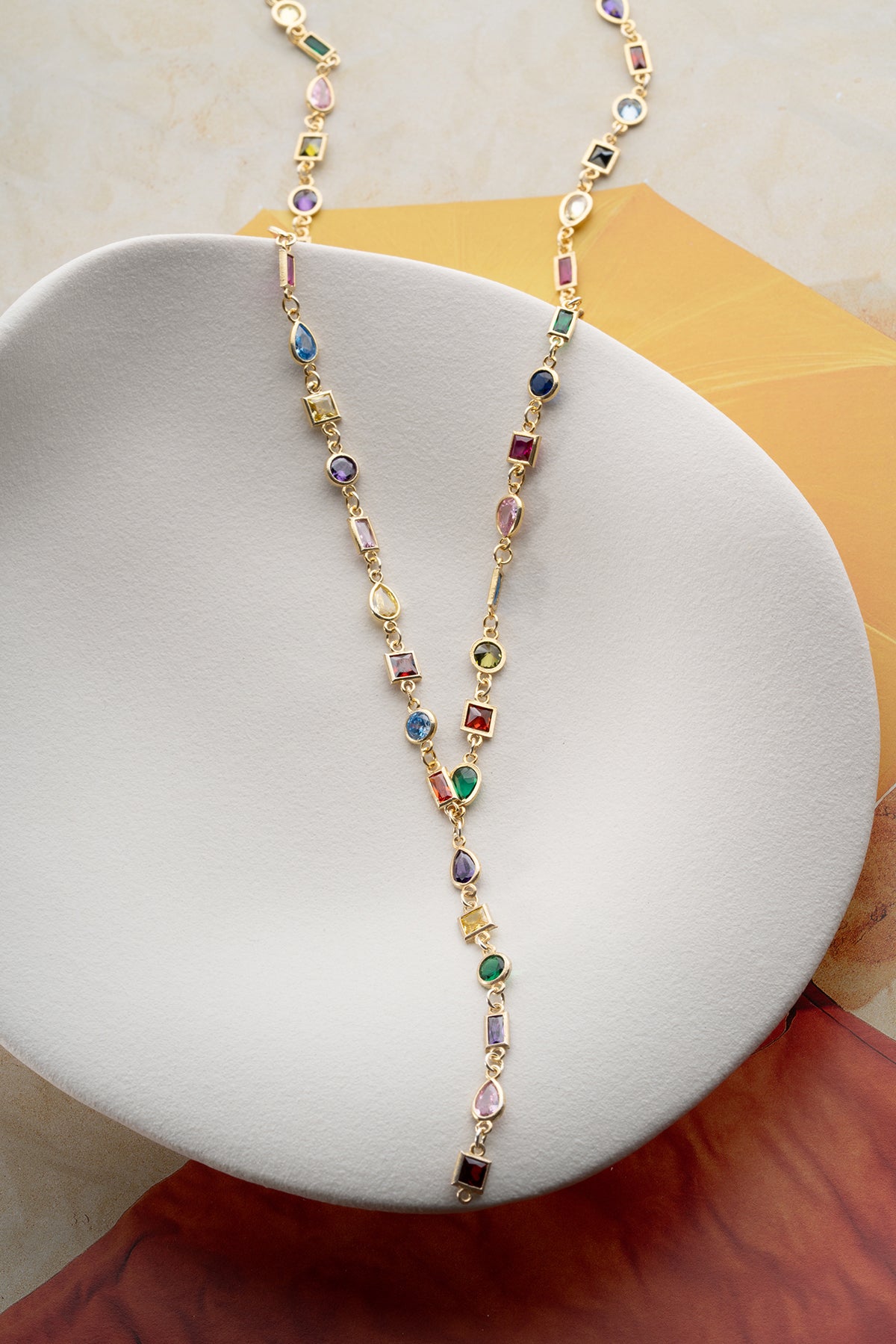 Serenay - Colorful Stone Y model necklace - 925 sterling silver