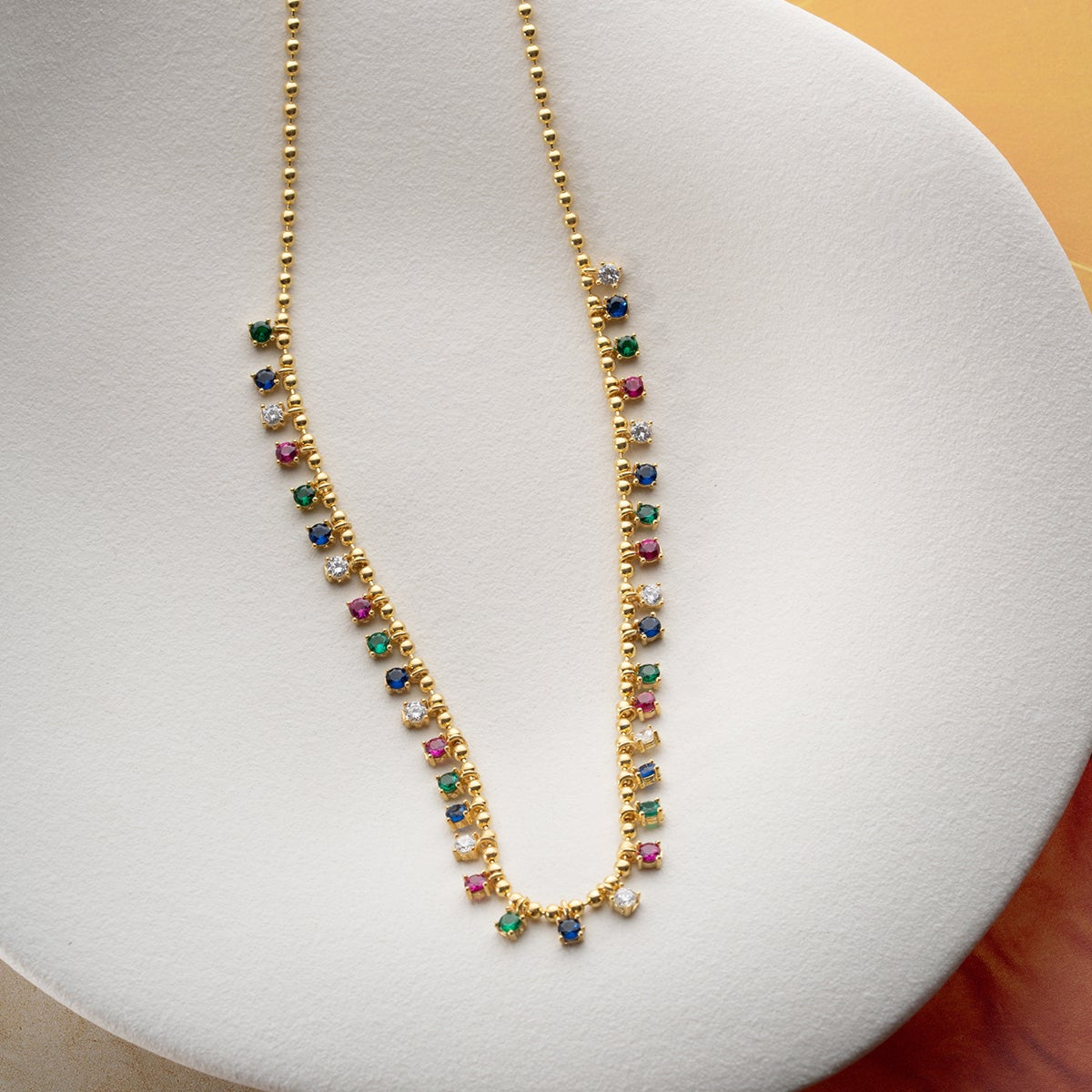 Serenay Kolye – Renkli Taşlı – 925 Ayar Gümüş