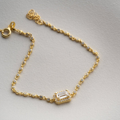 925 Bracelet en pierre de Bagon en argent sterling