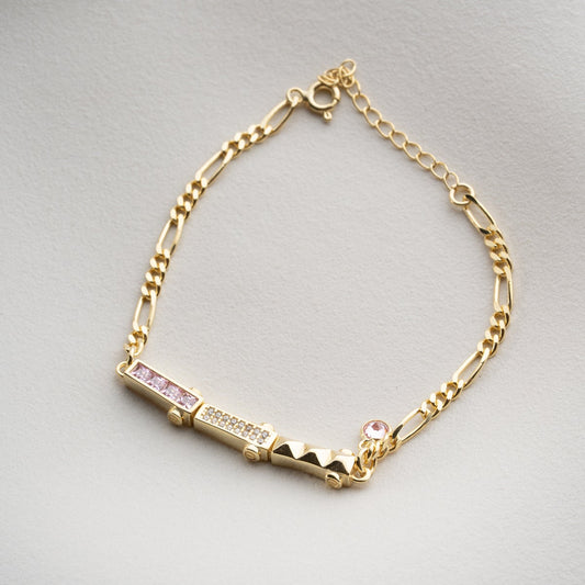 Armband mit Rosa Stein – 925 Silber