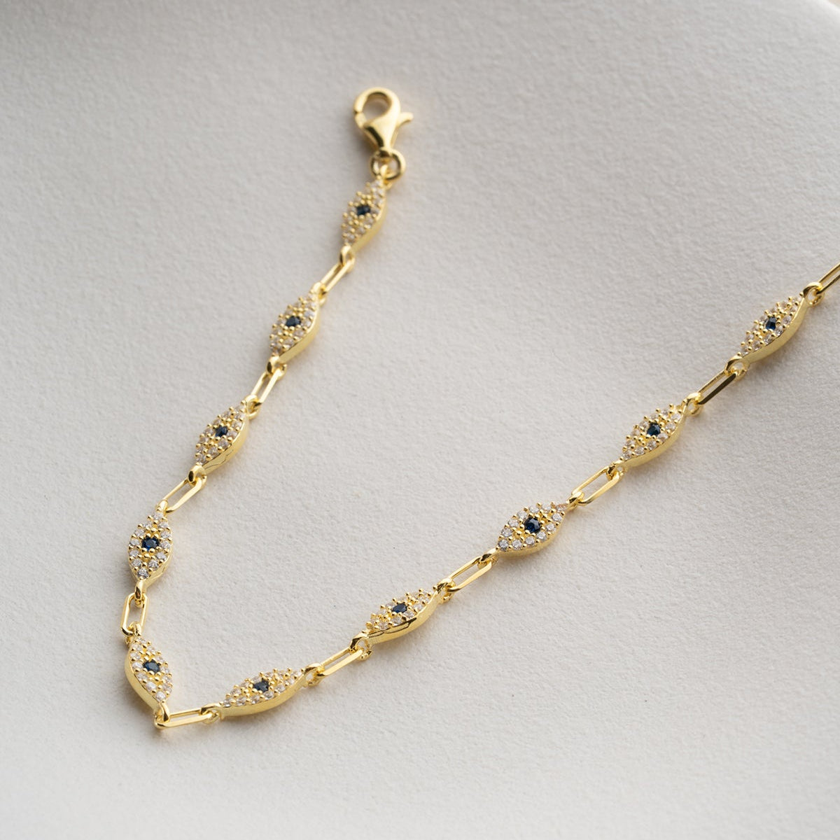 Blue Aura Auge Armband – 925 Silber