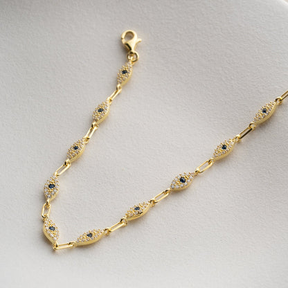 Blue Aura Auge Armband – 925 Silber