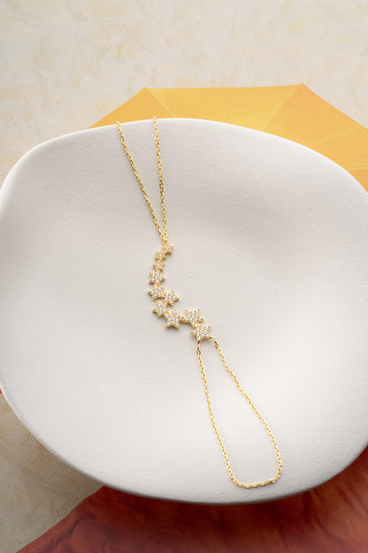 Handkette mit Sternen & Zirkonsteinen – Şahmeran Kollektion