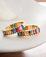 Aurora earrings - 925 sterling silver - colored stone ring
