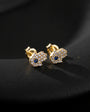 Blue Stone Hamsa Earrings - 925 Sterling Silver