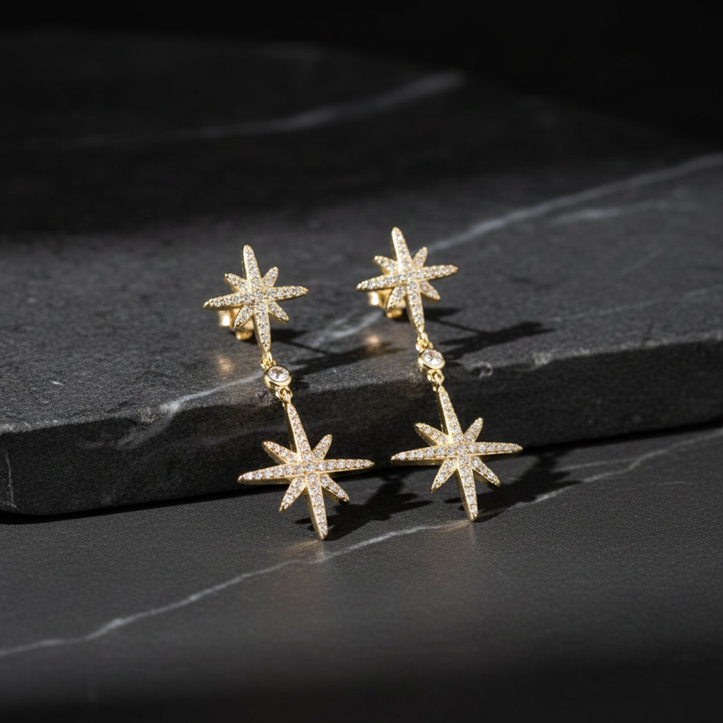 925 Sterling Silver Star Earrings
