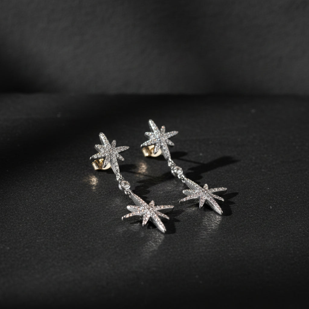 925 Sterling Silver Star Earrings