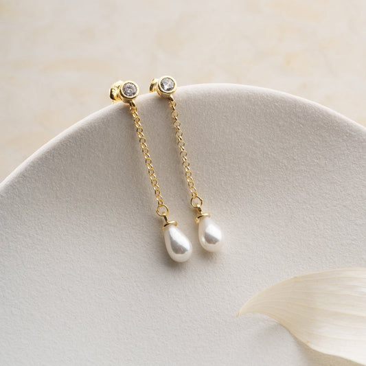 Tropfenohrringe aus 925er Silber mit Perlmutt