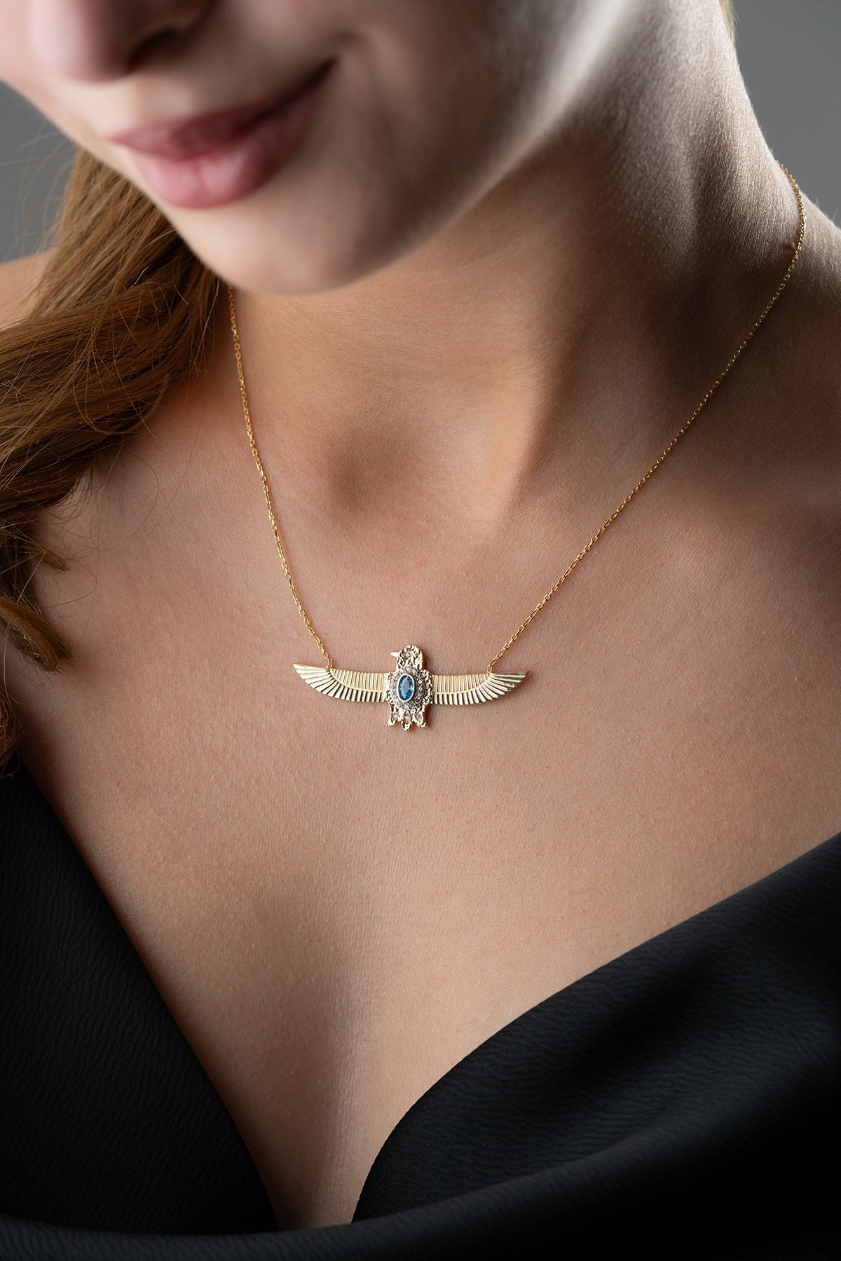 Royal Blue Adlerflügel Silberkette