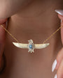 Royal Blue Kartal Winged Silver Necklace