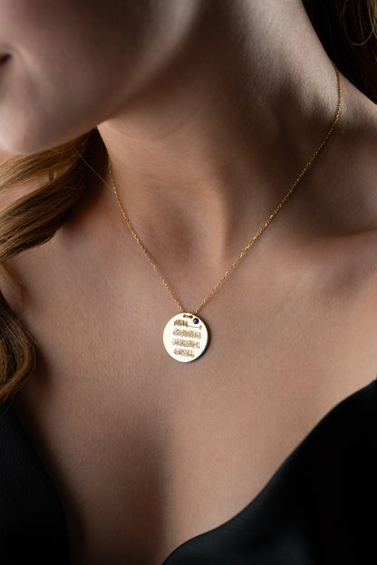 Ayetel Kürsi Nazar Boncuklu Gümüş Kolye | Blue Aura