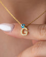 Evil Eye Initial Letter Nazar Bead Necklace