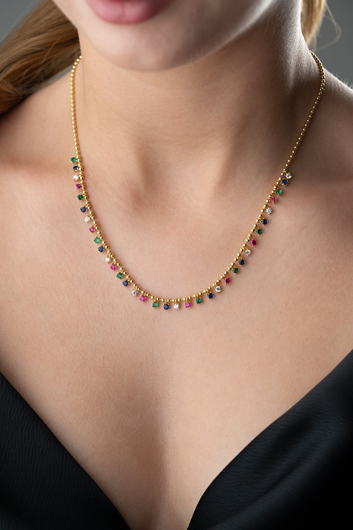 Serenay Kolye – Renkli Taşlı – 925 Ayar Gümüş