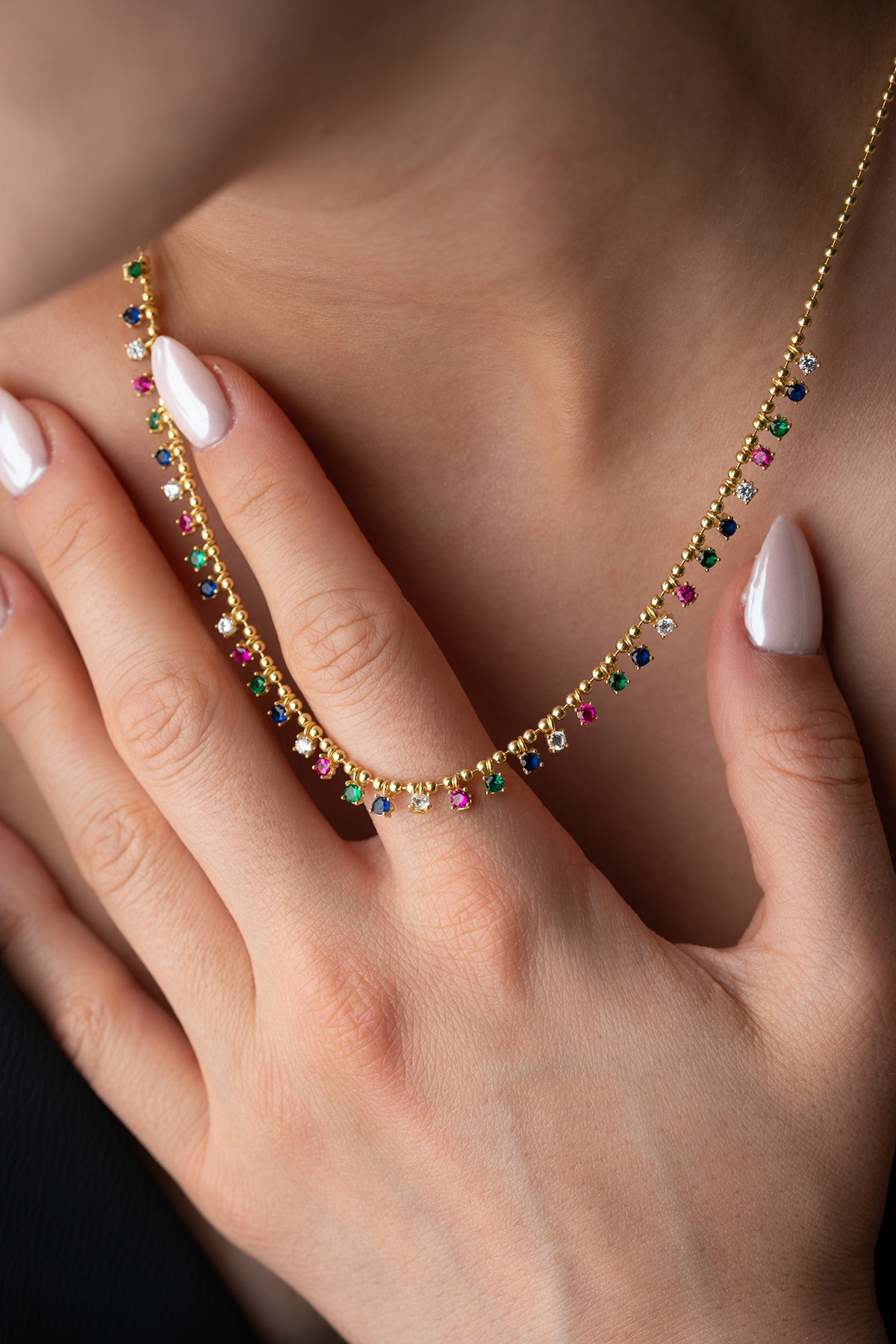 Serenay Kolye – Renkli Taşlı – 925 Ayar Gümüş