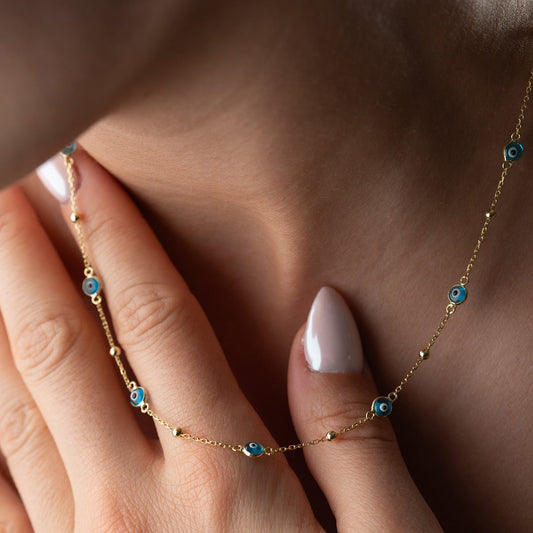 Nazar Kette – 925 Sterling Silber – Blue Aura