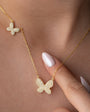 Papillon Necklace - 925 Sterling Silver - Stone Butterfly Design