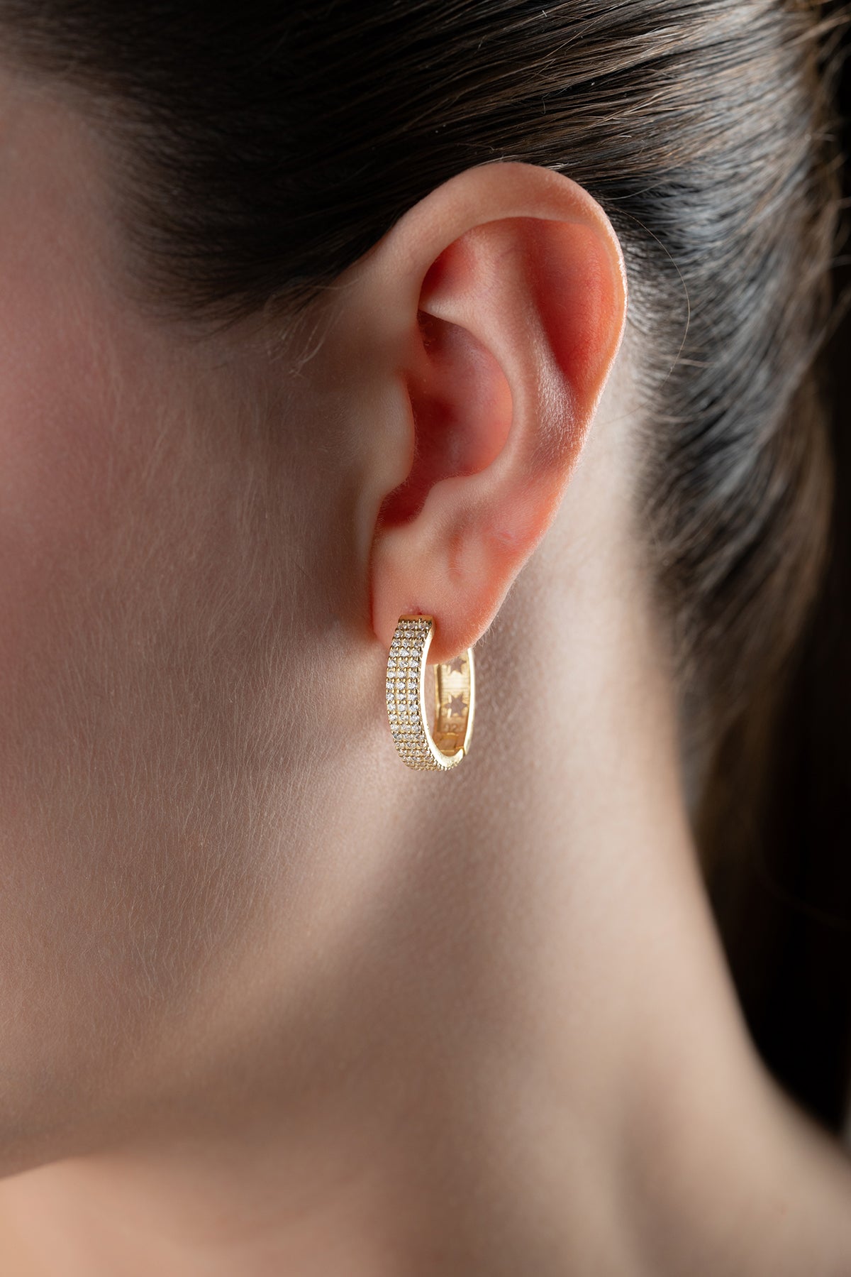 Stella Earrings - 925 Sterling Silver - Stone Motif Stone Ring