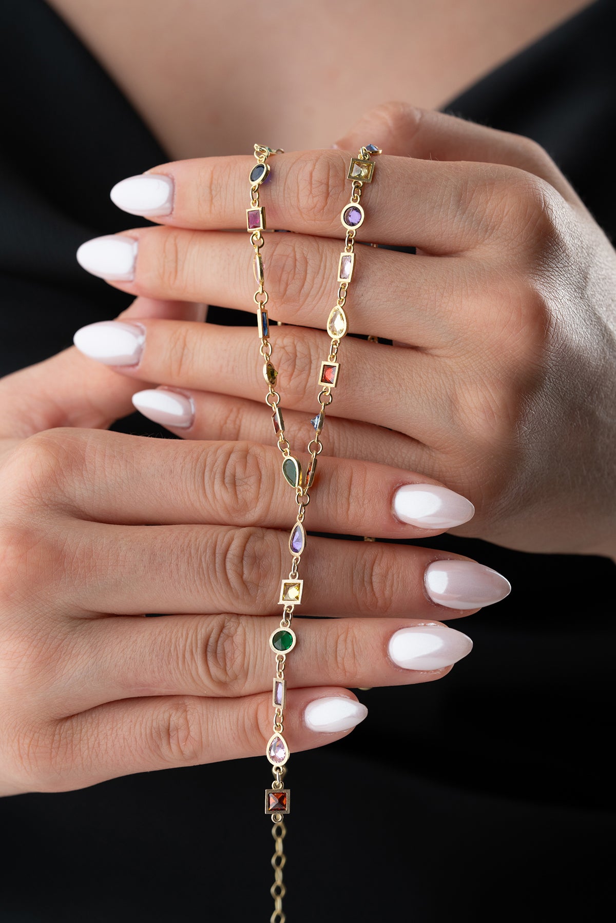 Serenay - Colorful Stone Y model necklace - 925 sterling silver