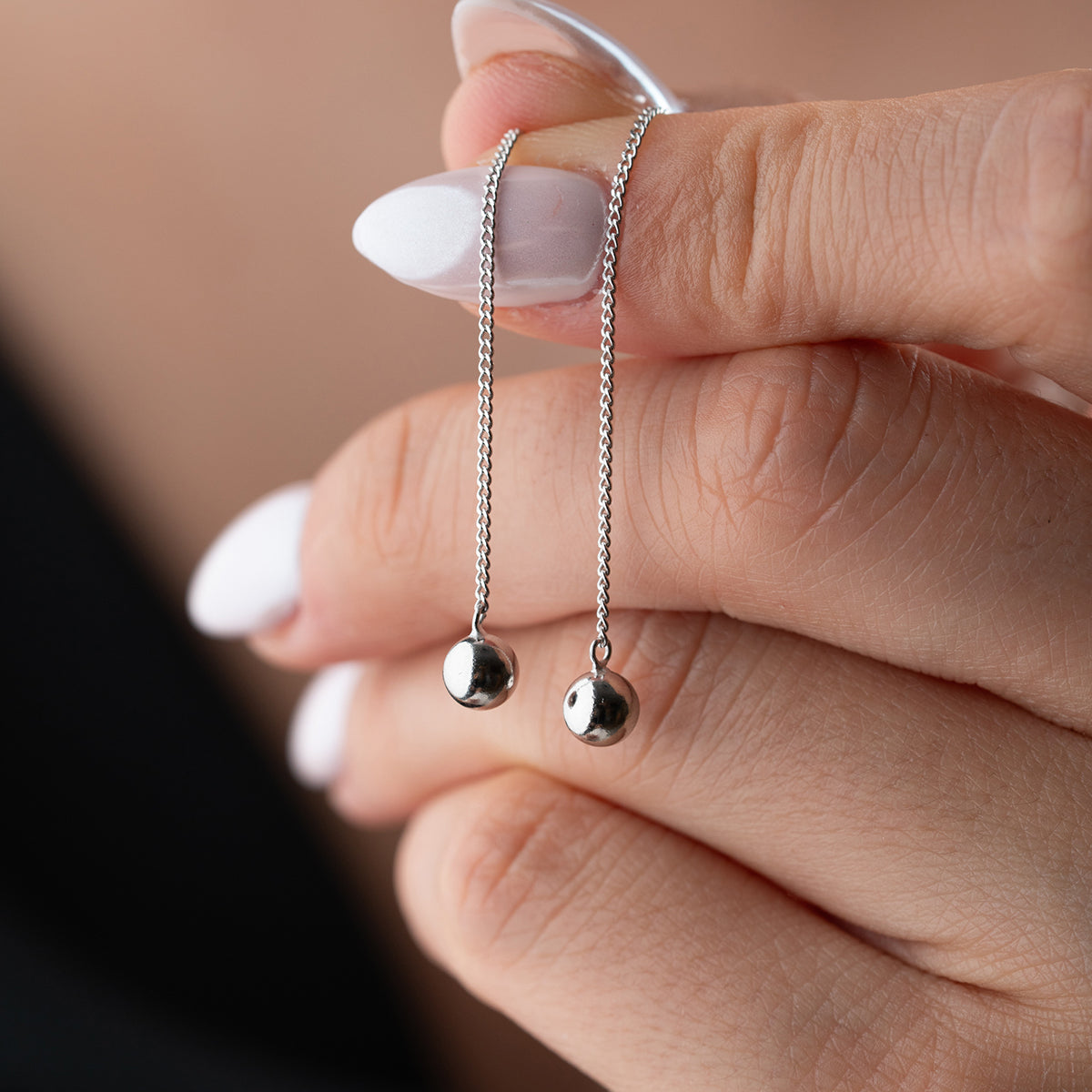 Boucles d'oreilles tremblantes à chaîne entièrement entièrement