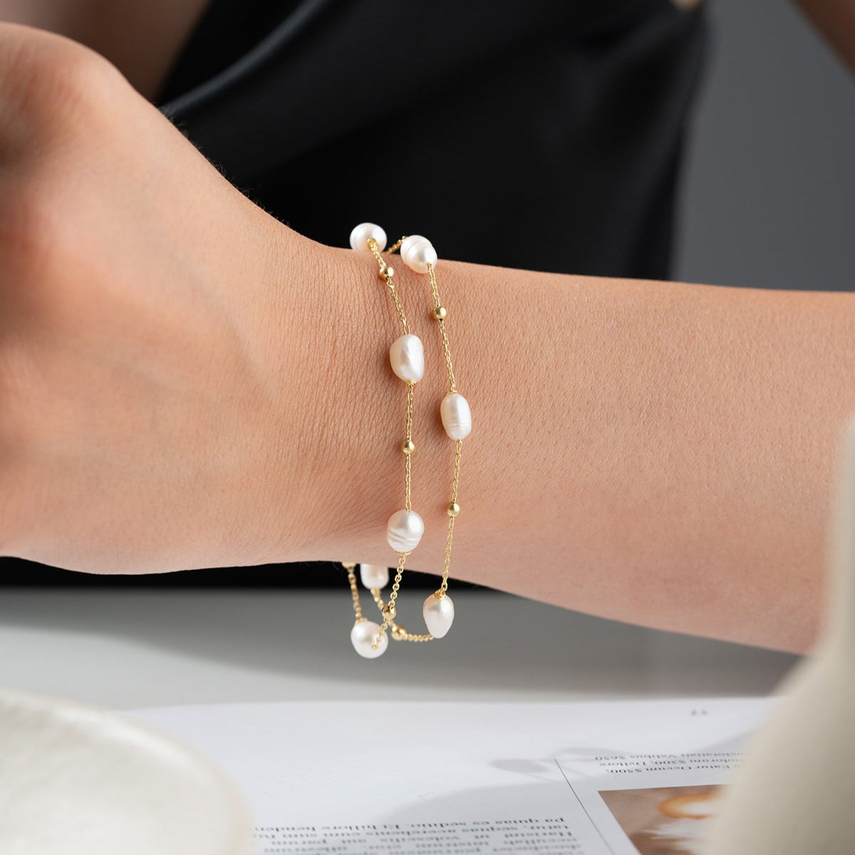 Bracelet with pearls - 925 sterling silver