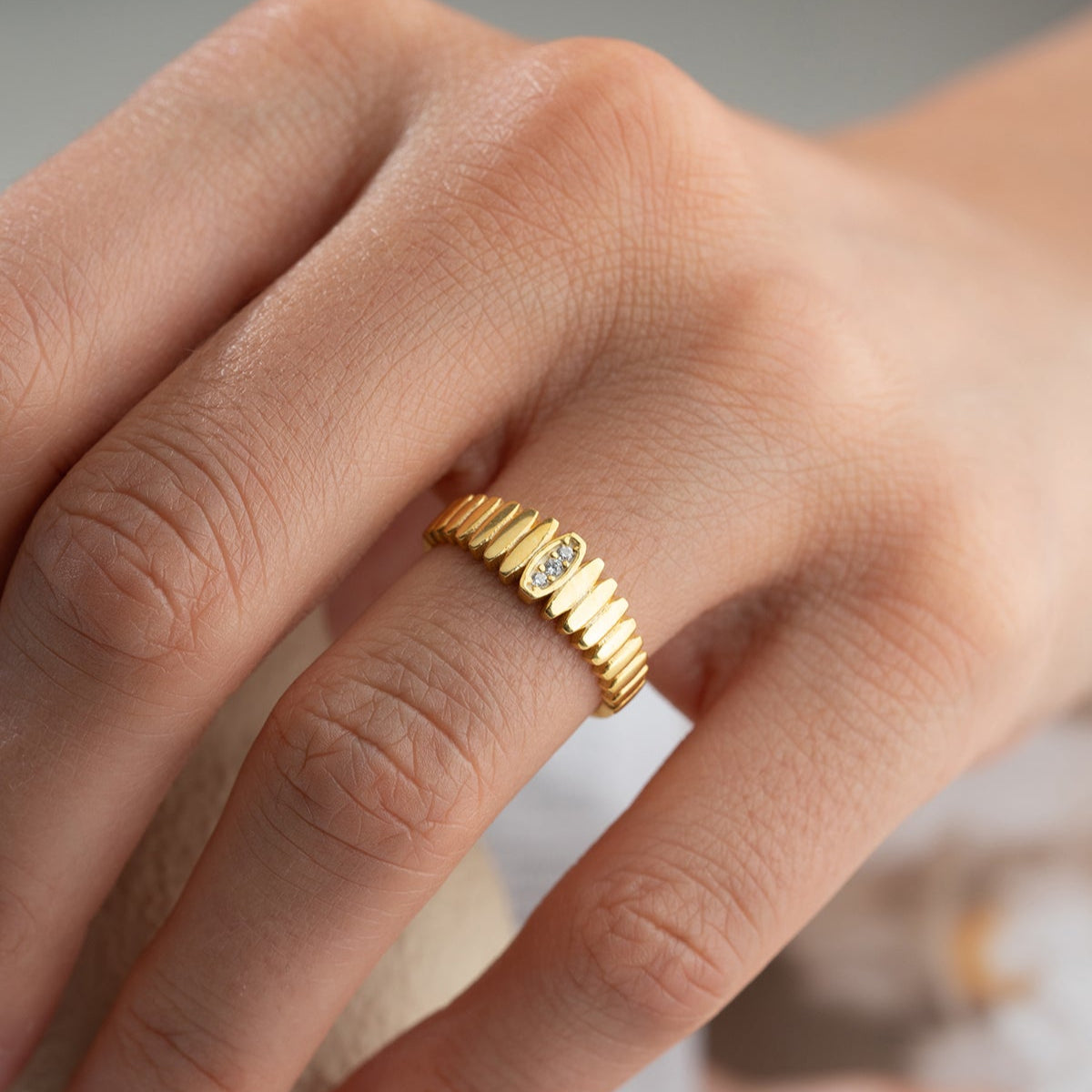 Bague de pierre élégante - 925 Silver Sterling