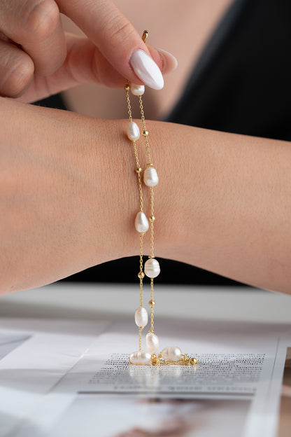 Bracelet avec perles - 925 argent sterling