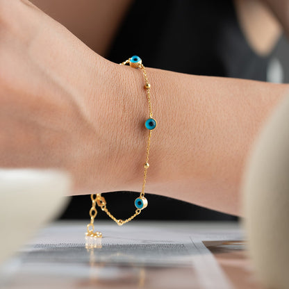 Blue Aura Nazar Bilezik – 925 Gümüş