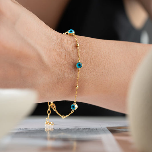 Blue Aura Nazar Bilezik – 925 Gümüş