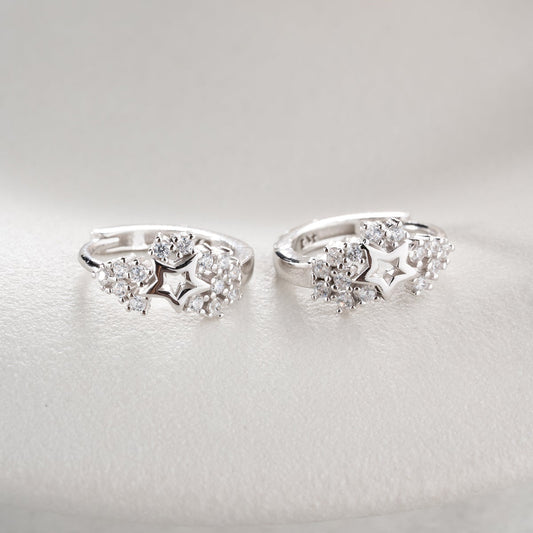 Stern Ohrringe mit Zirkonia | 925 Silber