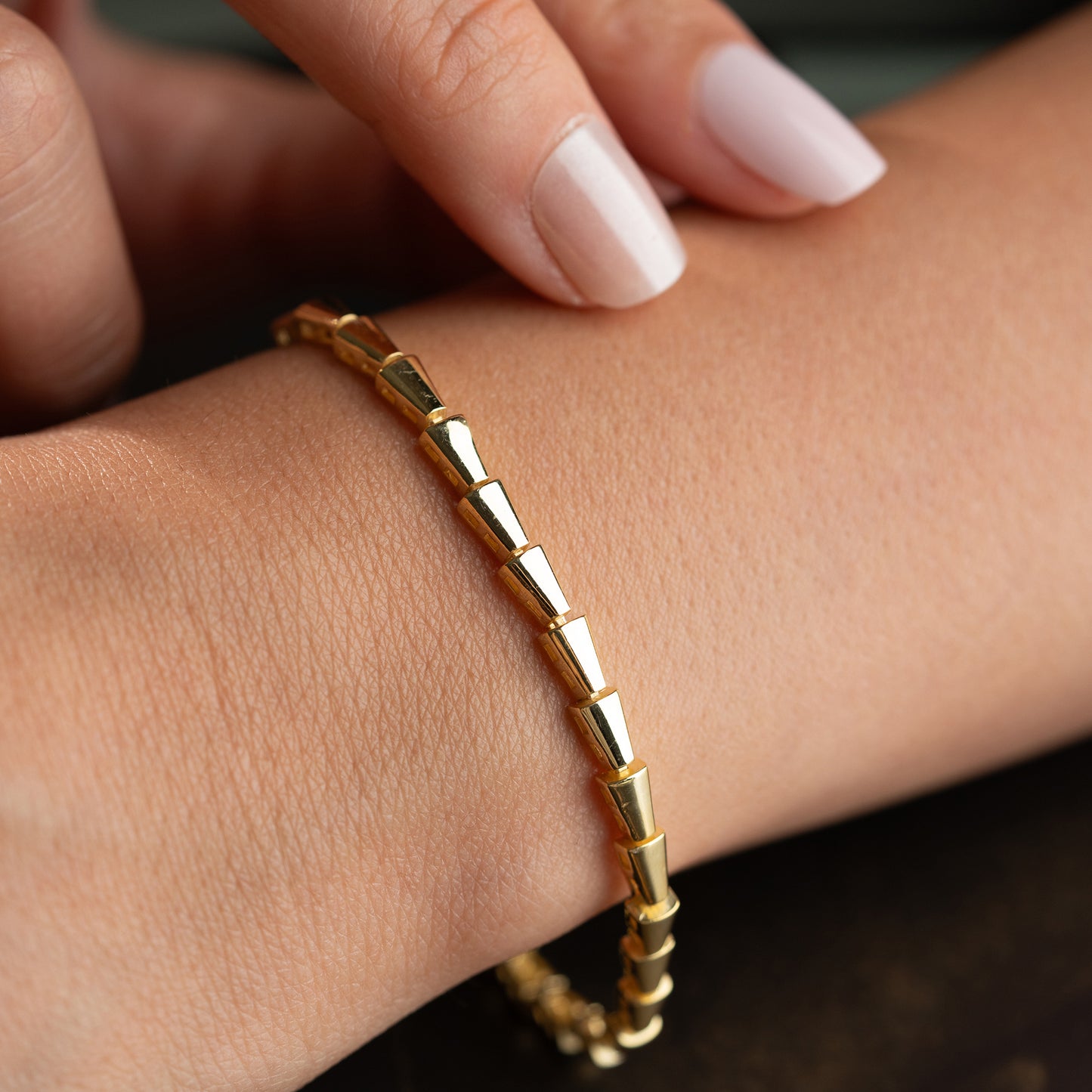 Vela Bracelet Géométrique | Argent 925 Plaqué Or