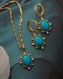 Turquoise Aura Turquoise Stone Jewelry Set | 925 Sterling Silver 