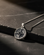 Compass silver necklace